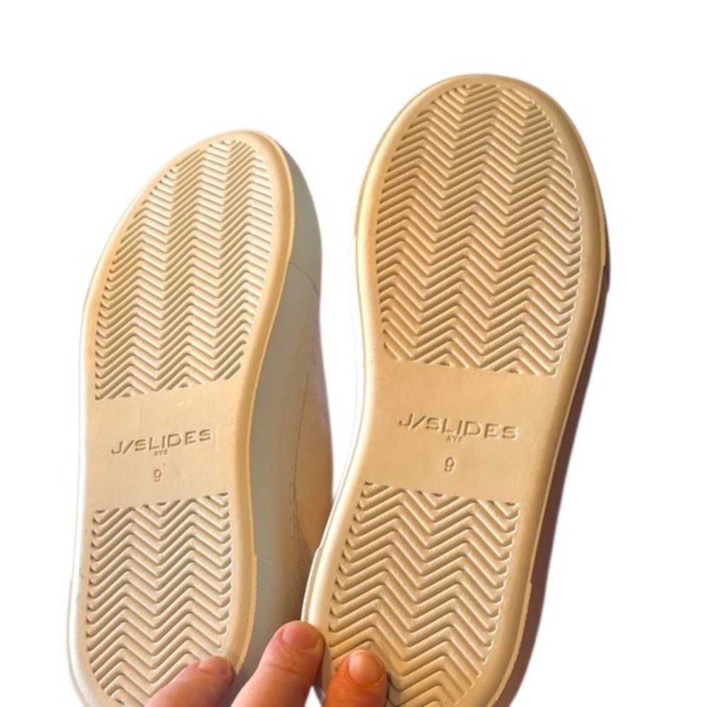 NWOT-J Slides Cream Sneakers with Red Floral Embroidery - Picture 10 of 14